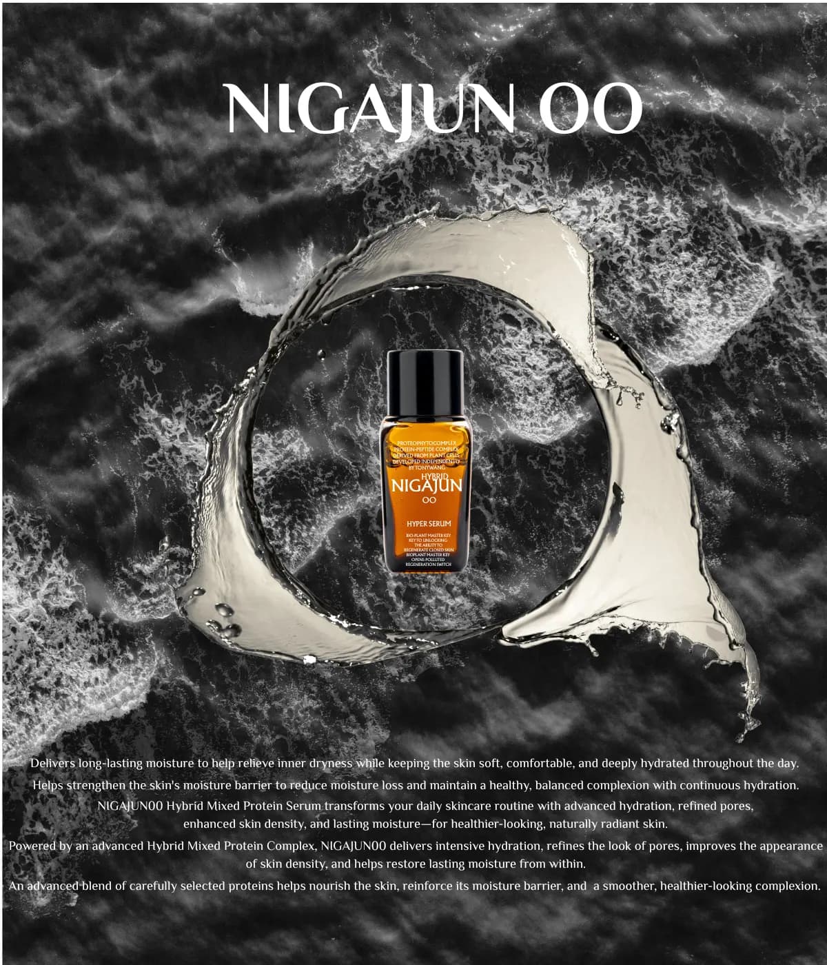 NIGAJUN 00 serum bottle and hydration editorial